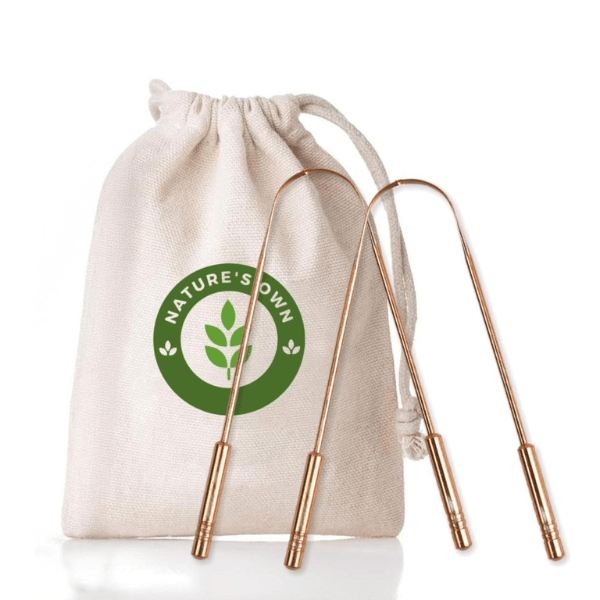 COPPER TONGUE CLEANER MADE FROM 100% COPPER - HANDLE DESIGN