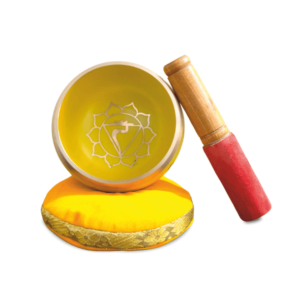 Tibetan Singing Bowl Set 3.5" inch with 7 Chakra Symbol from Nepal~ Antique design suitable for Yoga, Meditation, Sound Healing & Chakra Balancing - 7 Different Colors