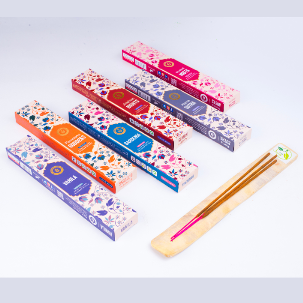 NATURE'S OWN HAND ROLLED PREMIUM MASALA INCENSE STICKS MADE FROM ALL NATURAL INGREDIENTS WITHOUT CHARCOAL - SET OF 6 - 105