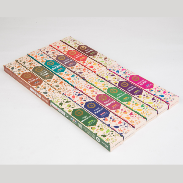 NATURE'S OWN HAND ROLLED PREMIUM MASALA INCENSE STICKS MADE FROM ALL NATURAL INGREDIENTS WITHOUT CHARCOAL - SET OF 12 - 107