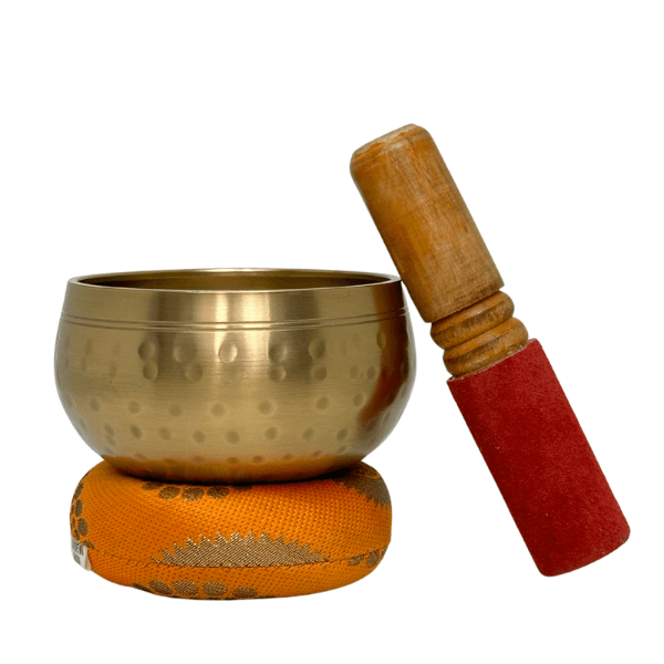 Tibetan Singing Bowl Set 5.5" inch ~ Suitable for Yoga, Meditation, Sound Healing & Chakra Balancing handcrafted in Nepal - Hammered
