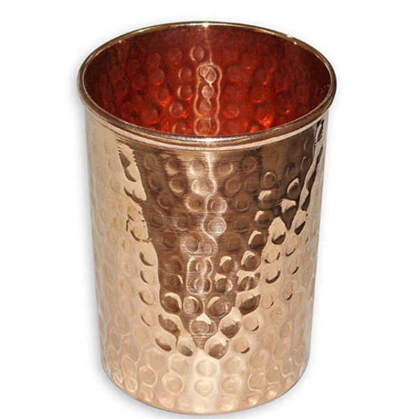 COPPER GLASS MADE FROM 100% COPPER - MID HAMMERED DESIGN
