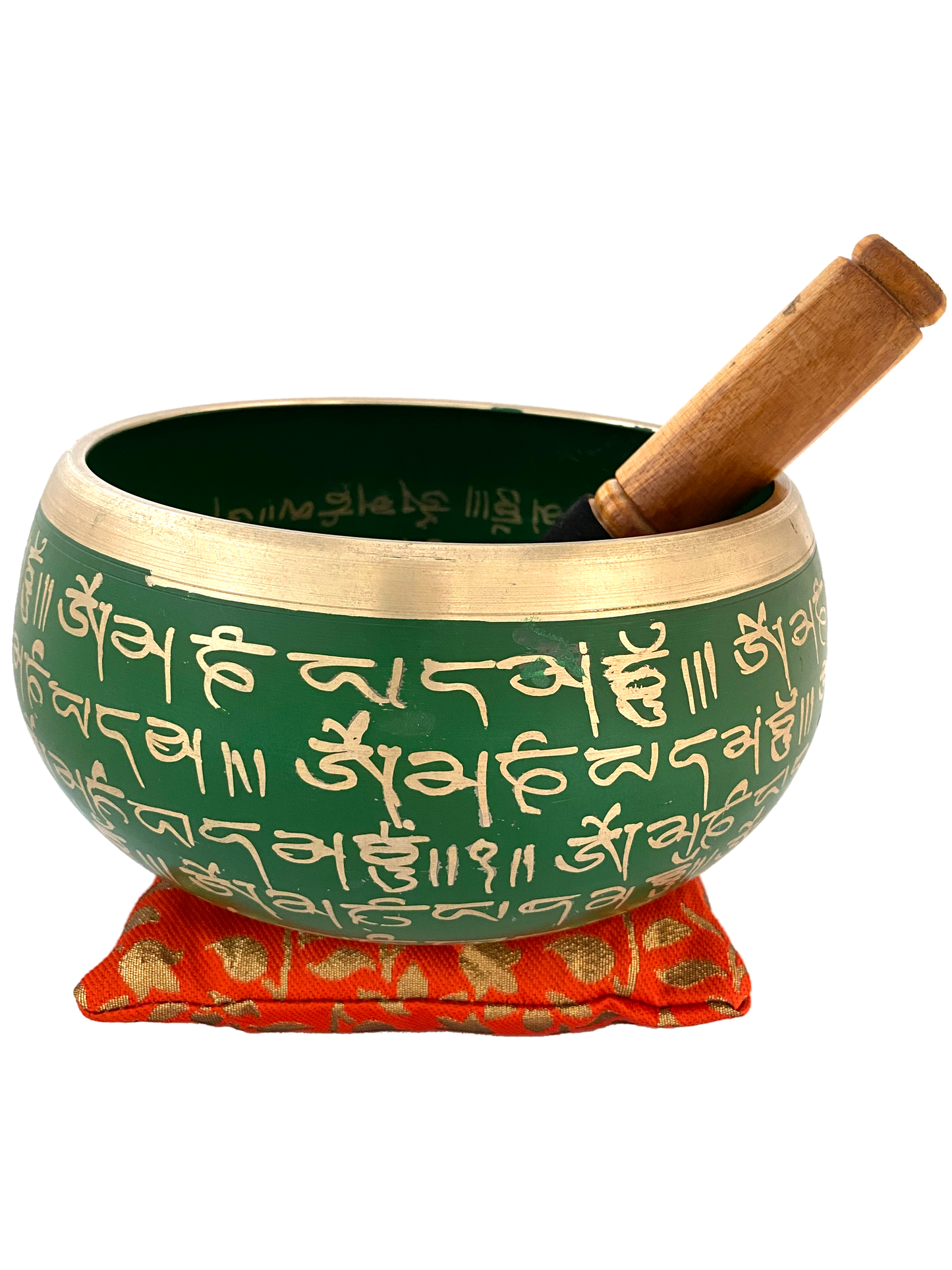 Nature's Own Tibetan Singing Bowl for Meditation, Prayer & Musical Therapy 3.5" Green