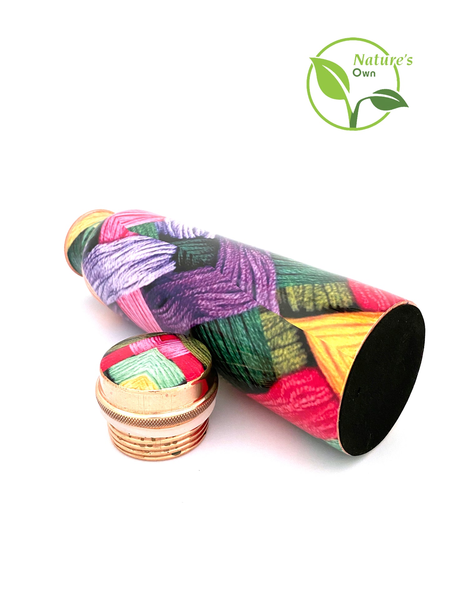 Nature’s Own Copper Water Bottle – 34 Oz Extra Large – Ayurvedic Pure Copper Water Bottle For Drinking – Drink More Water – Leak Proof – Jointless Water Bottle - Thread Design