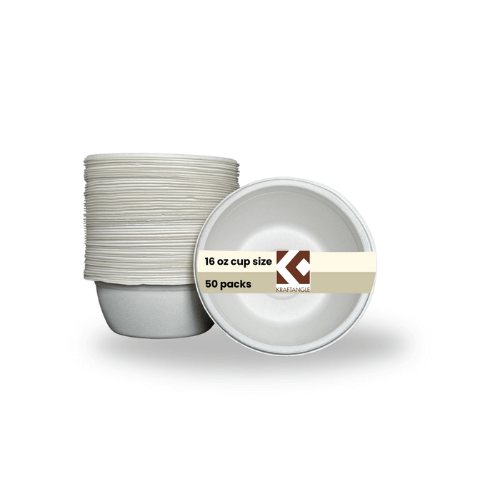 BAGASSE COMPOSTABLE DISPOSABLE PLATES MADE FROM 100% SUGAR FIBER - 16OZ BOWL - PACK OF 150