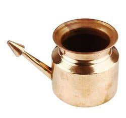 COPPER JAL NETI POT MADE FROM 100% COPPER WITHOUT KNOB PLAIN DESIGN TO CLEAN NASAL IRRIGATION