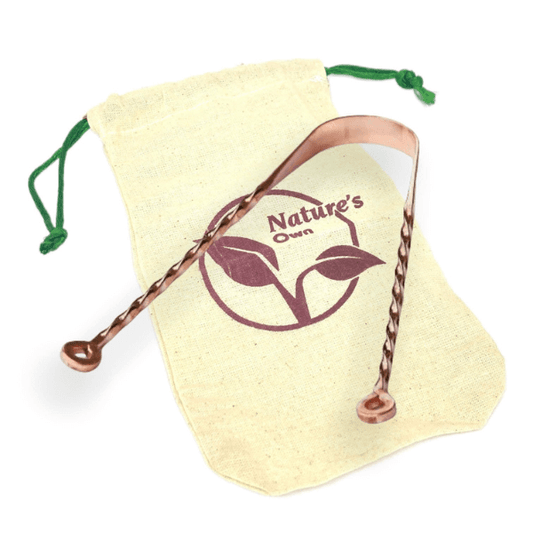 COPPER TONGUE CLEANER MADE FROM 100% COPPER - TWISTED DESIGN