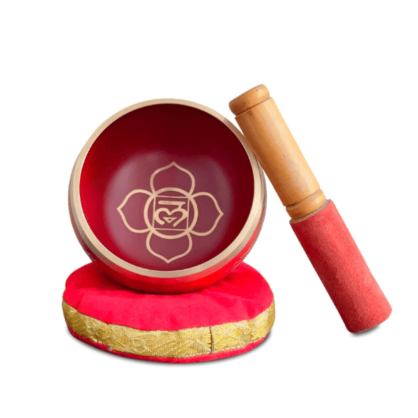 Tibetan Singing Bowl Set 3.5" inch with 7 Chakra Symbol from Nepal~ Antique design suitable for Yoga, Meditation, Sound Healing & Chakra Balancing - 7 Different Colors