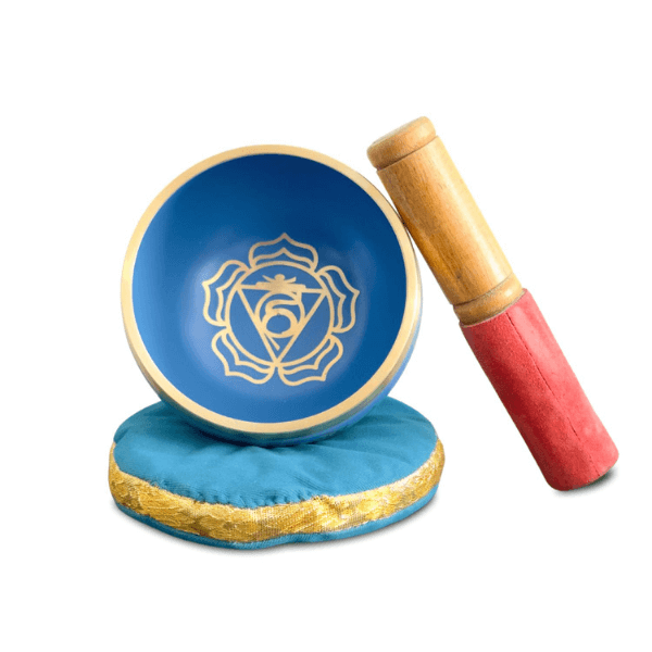 Tibetan Singing Bowl Set 3.5" inch with 7 Chakra Symbol from Nepal~ Antique design suitable for Yoga, Meditation, Sound Healing & Chakra Balancing - 7 Different Colors