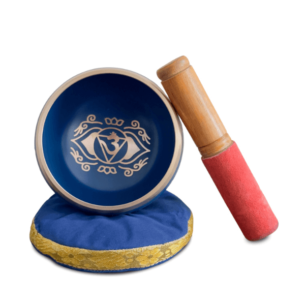 Tibetan Singing Bowl Set 3.5" inch with 7 Chakra Symbol from Nepal~ Antique design suitable for Yoga, Meditation, Sound Healing & Chakra Balancing - 7 Different Colors