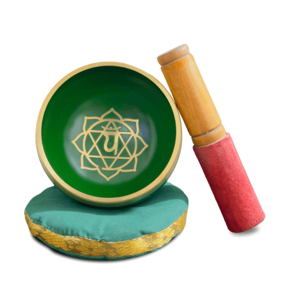 Tibetan Singing Bowl Set 3.5" inch with 7 Chakra Symbol from Nepal~ Antique design suitable for Yoga, Meditation, Sound Healing & Chakra Balancing - 7 Different Colors