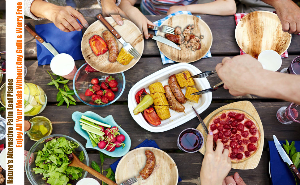 Nature's Own Palm Leaf Disposable Plates Pack of 25 Stronger Than