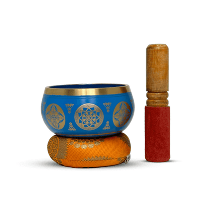 Nature's Own Tibetan Singing Bowl for Meditation, Prayer & Musical Therapy 3.5" Blue