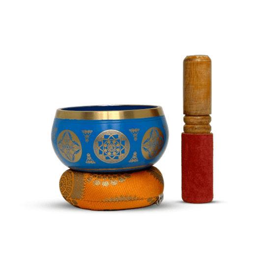 Nature's Own Tibetan Singing Bowl for Meditation, Prayer & Musical Therapy 3.5" Blue