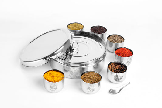 Nature's Own Stainless Steel Spice Container Masala Dabba Masala Daani 12"