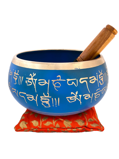 Nature's Own Tibetan Singing Bowl for Meditation, Prayer & Musical Therapy 3.5" Blue