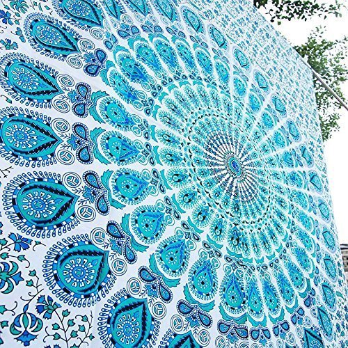 Nature's Own Mandala Tapestry Mirchi White Blue