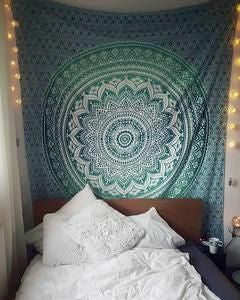 Nature's Own Mandala Tapestry Mirchi White Blue