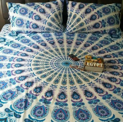 Nature's Own Mandala Tapestry Mirchi White Blue